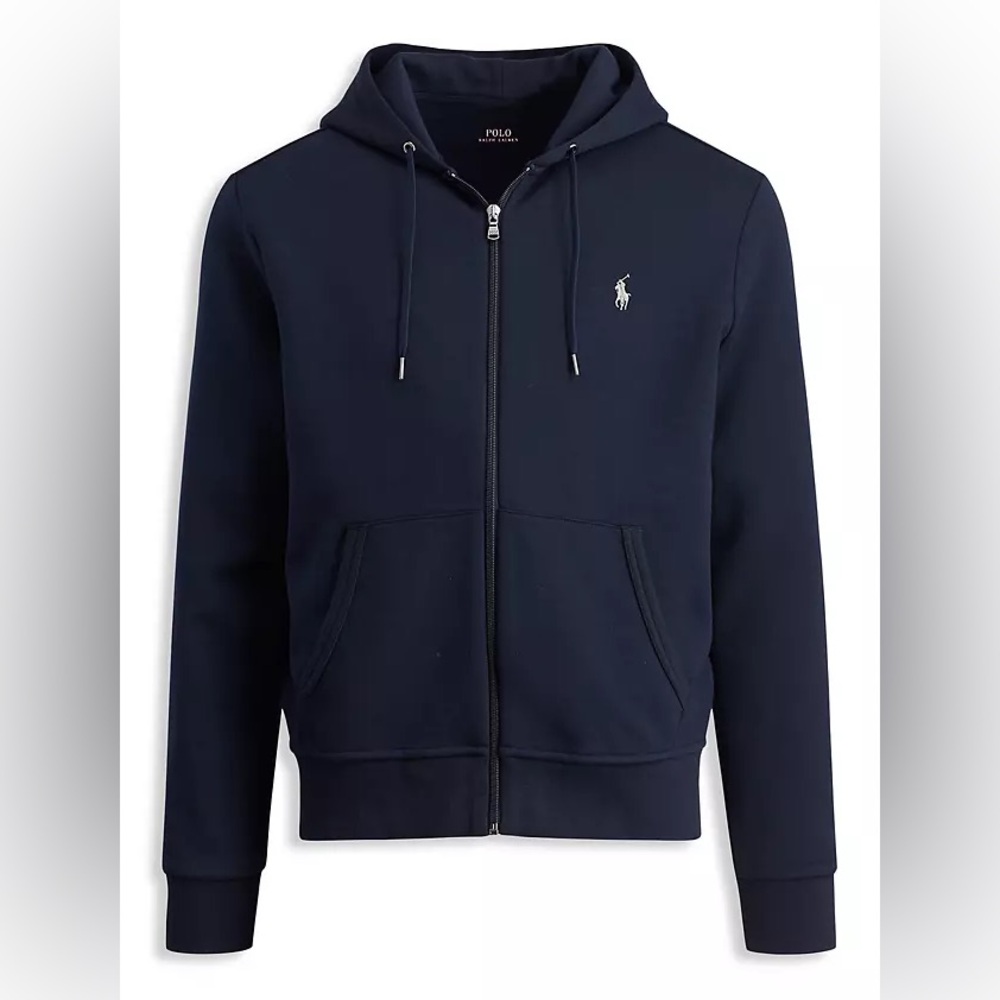 NWT• Polo Ralph Lauren Men’s Double-Knit Full-Zip Hoodie. “Aviator Navy”, 2XB